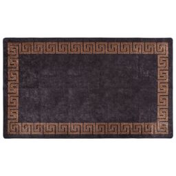 Berkfield Home Rug Washable 190x300 cm Black & Gold Anti Slip - Size: 100 cm diameter