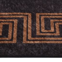 Berkfield Home Rug Washable 190x300 cm Black & Gold Anti Slip - Size: 100 cm diameter - thumbnail 5