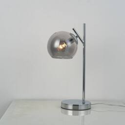 Pagazzi Nia Chrome Smoke 1-Light Table Lamp in Silver - thumbnail 2