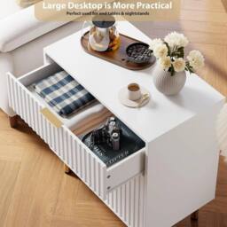 VOGREX Modern 3 Drawer Dresser Bedroom Wood in White - thumbnail 6