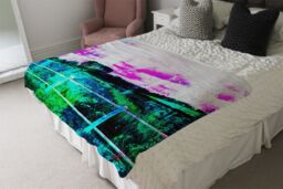 Benjamin Tate Design Fluorescent Countryside Blanket in Natural - Size: 120 cm x 150 cm - thumbnail 3