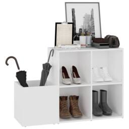 Berkfield Home Hall Shoe Cabinet White 105x35.5x70 cm Engineered Wood - thumbnail 4