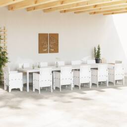Berkfield Home Garden Table White 400x100x73 cm Poly Rattan - Size: 400 x 100 x 73 cm - thumbnail 3