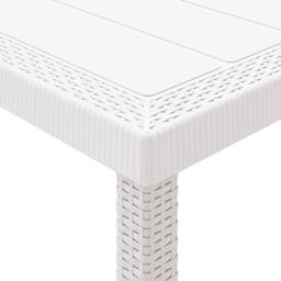 Berkfield Home Garden Table White 400x100x73 cm Poly Rattan - Size: 400 x 100 x 73 cm - thumbnail 8
