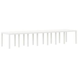 Berkfield Home Garden Table White 400x100x73 cm Poly Rattan - Size: 400 x 100 x 73 cm - thumbnail 6