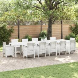 Berkfield Home Garden Table White 400x100x73 cm Poly Rattan - Size: 400 x 100 x 73 cm - thumbnail 1