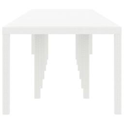 Berkfield Home Garden Table White 400x100x73 cm Poly Rattan - Size: 400 x 100 x 73 cm - thumbnail 5