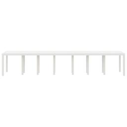Berkfield Home Garden Table White 400x100x73 cm Poly Rattan - Size: 400 x 100 x 73 cm - thumbnail 4