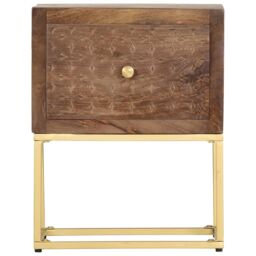 Berkfield Home Bedside Cabinet 40x30x50 cm Solid Mango Wood in Brown - Size: 40 x 30 x 50 cm - thumbnail 3