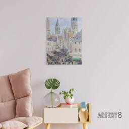 "Artery8 Grocery Street Rouen Cityscape Pissarro Canvas Wall Art - Size: W18"" x H24""" - thumbnail 3