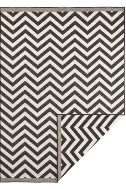 THE RUGS Palma Indoor Outdoor Reversible Rug Durable Soft for Living Room in Black - Size: 240 cm x 340 cm - image 1
