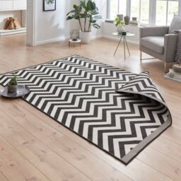 THE RUGS Palma Indoor Outdoor Reversible Rug Durable Soft for Living Room in Black - Size: 240 cm x 340 cm - thumbnail 5