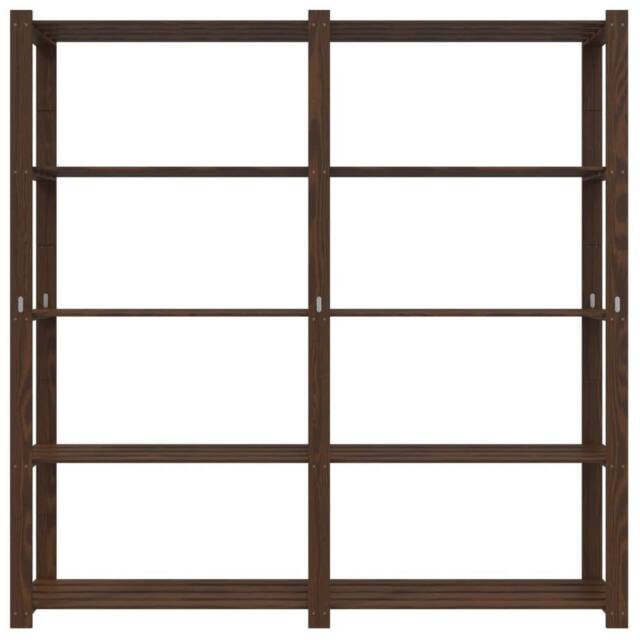 Berkfield Home Beautiful 5-Tier Storage Rack Brown 170x38x170 cm Solid Wood Pine - Size: 170 x 38 x 170 cm - image 1