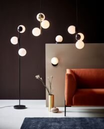Nordlux Modern Indoor Floor Lamp Black Metal E14 Hand Blown Glass - Mains Powered, IP20 - thumbnail 5