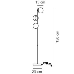 Nordlux Modern Indoor Floor Lamp Black Metal E14 Hand Blown Glass - Mains Powered, IP20 - thumbnail 7