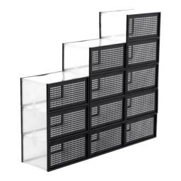 NESTLUNE Black 12 x Stackable Foldable Boxes Trainers Organiser - thumbnail 4