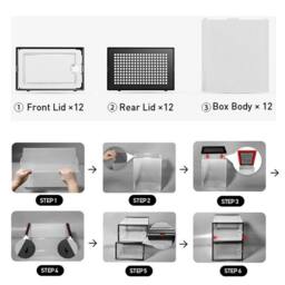NESTLUNE Black 12 x Stackable Foldable Boxes Trainers Organiser - thumbnail 5