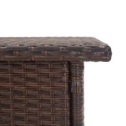 Berkfield Home Tea Table Brown 50x50x47 cm Poly Rattan - Size: 50 x 50 x 47 cm - thumbnail 3