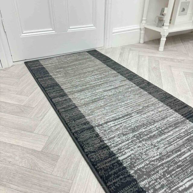 runrug Hallway Carpet Runner Rug - Soft & Comfy, 9mm - 'Morning Mist' in Dark Grey - Size: 70 cm x 150 cm - image 1