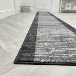 runrug Hallway Carpet Runner Rug - Soft & Comfy, 9mm - 'Morning Mist' in Dark Grey - Size: 70 cm x 150 cm - thumbnail 5