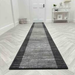 runrug Hallway Carpet Runner Rug - Soft & Comfy, 9mm - 'Morning Mist' in Dark Grey - Size: 70 cm x 150 cm - thumbnail 4