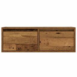 Berkfield Home TV Cabinet with LED Lights Old Wood 75x35.5x25 cm in Brown - thumbnail 7
