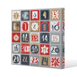 Benjamin Tate Design December advent calendar (canvas) / 46 x 46 x 4cm in Natural - Size: 46 x 46 x 4 cm - thumbnail 1