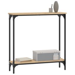Berkfield Home Console Table Sonoma Oak 75x22.5x75 cm Engineered Wood in Brown - thumbnail 3