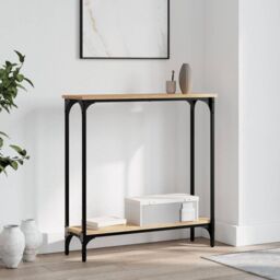 Berkfield Home Console Table Sonoma Oak 75x22.5x75 cm Engineered Wood in Brown - thumbnail 1