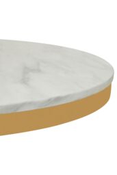 Orsina Round Marble Dining Table With Gold Base, Compact Round Marble Table for Dining, Sleek Gold Finish Base - thumbnail 4