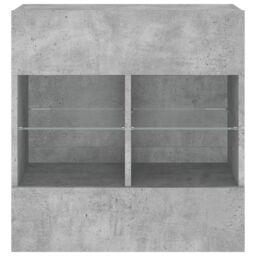 Berkfield Home TV Wall Cabinet with LED Lights Concrete Grey 58.5x30x60.5 cm - thumbnail 7