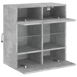 Berkfield Home TV Wall Cabinet with LED Lights Concrete Grey 58.5x30x60.5 cm - thumbnail 8