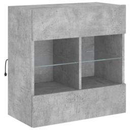 Berkfield Home TV Wall Cabinet with LED Lights Concrete Grey 58.5x30x60.5 cm - thumbnail 3