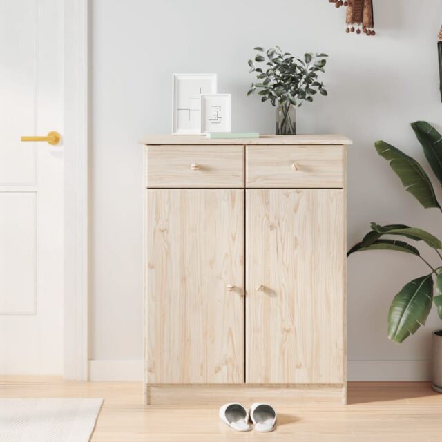 Berkfield Home Shoe Cabinet ALTA 77x35x96 cm Solid Wood Pine in Brown - Size: 77 x 35 x 96 cm - image 1