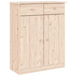 Berkfield Home Shoe Cabinet ALTA 77x35x96 cm Solid Wood Pine in Brown - Size: 77 x 35 x 96 cm - thumbnail 2