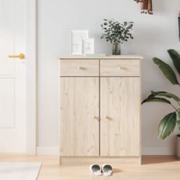 Berkfield Home Shoe Cabinet ALTA 77x35x96 cm Solid Wood Pine in Brown - Size: 77 x 35 x 96 cm