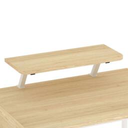 Levede Computer Desk Home Office Table with Storage Shelves Monitor Stand in Light Oak - thumbnail 7
