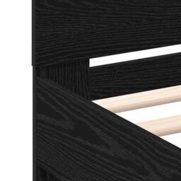 Berkfield Home Modern Bed Frame with LED Lights Black Oak 90x200 cm Engineered Wood - thumbnail 8