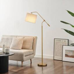 FurnitureboxUK Claudia Brass Standing Floor Lamp in Light Bronze - thumbnail 2