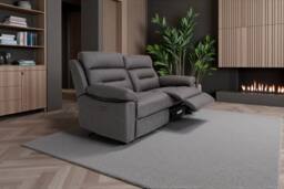 META Sofa Lucca 3 Seater Power Recliner in Dark Grey