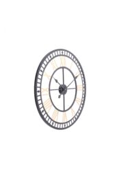 Living and Home 80cm Dia Black Frame Gold Roman Numeral Hollow 60 Scale Wall Clock - thumbnail 3