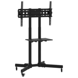 Berkfield Home TV Stand on Wheels 32-70 Inch Screen Max VESA 600x400 mm 50kg in Black - thumbnail 3