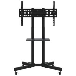 Berkfield Home TV Stand on Wheels 32-70 Inch Screen Max VESA 600x400 mm 50kg in Black - thumbnail 1
