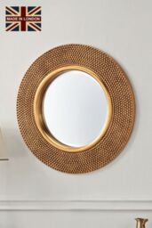 Yearn Mirrors Bobble round mirror Gold 79cm in Metallic Gold - thumbnail 1