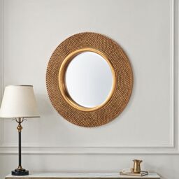 Yearn Mirrors Bobble round mirror Gold 79cm in Metallic Gold - thumbnail 4