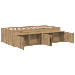 Berkfield Home Storage Bed Frame Artisan Oak 90x190 cm in Brown - thumbnail 5