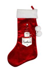Personalised Memento Company Men's Personalised Gonk Family Red Christmas Stocking- Boy