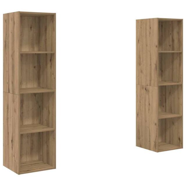 Berkfield Home TV Cabinet 2 pcs Brown 37 x 37 x 142.5 cm Engineered wood - image 1
