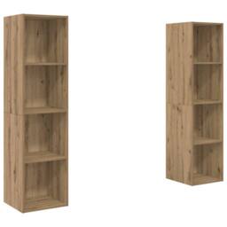 Berkfield Home TV Cabinet 2 pcs Brown 37 x 37 x 142.5 cm Engineered wood - thumbnail 1