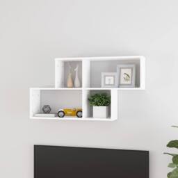 Berkfield Home Wall Shelf White 100x18x53 cm Engineered Wood - Size: 100 x 18 x 53 cm - thumbnail 2